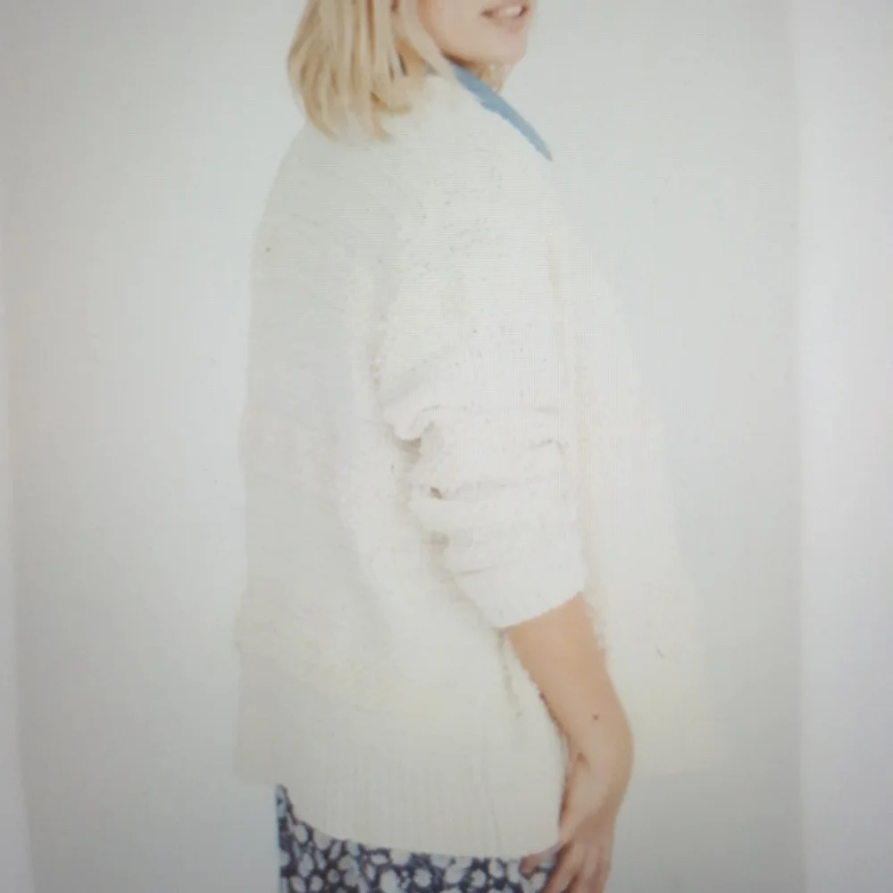 Madewell BRONSON Chunky Neutral Cardigan Sweater Sz L